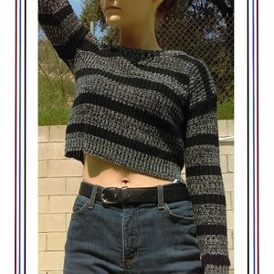 Gray and black crop top